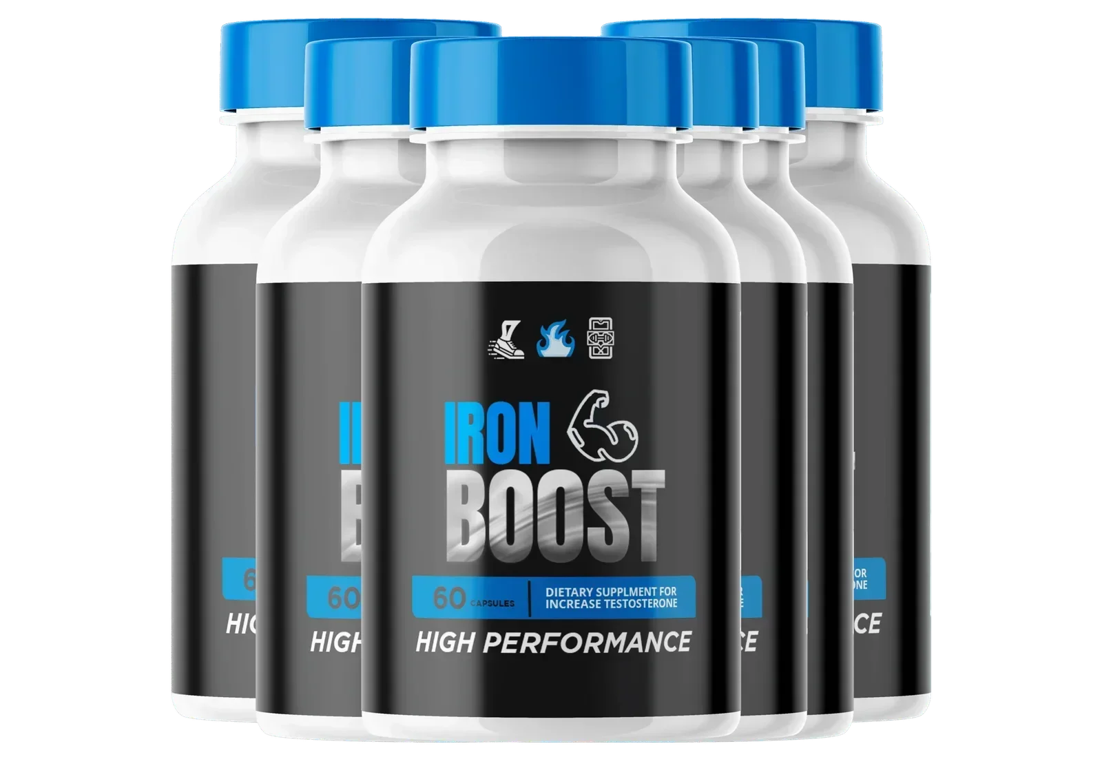 IronBoost Best Value Package - 180 Days of Masculine Vitality - 6 Bottles Testosterone Supplement